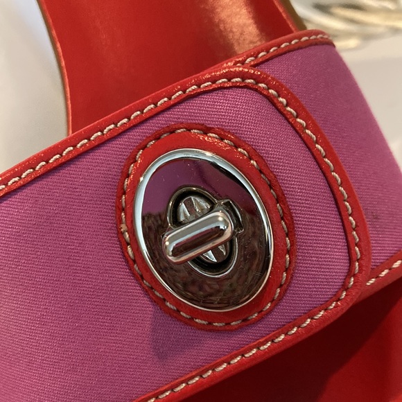 Coach Red & Pink/Raspberry Sandals Sz 10M - Picture 3 of 9